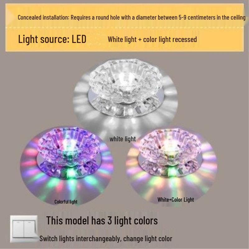 LED Křišťálové Stropní a Zapuštěné Bodové Světlo pro Chodby, Vstupy a Uličky