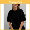 Bawełniany T-shirt Damski Z Nadrukiem Litery Stylowy Oversize Casual Letnia Odzież