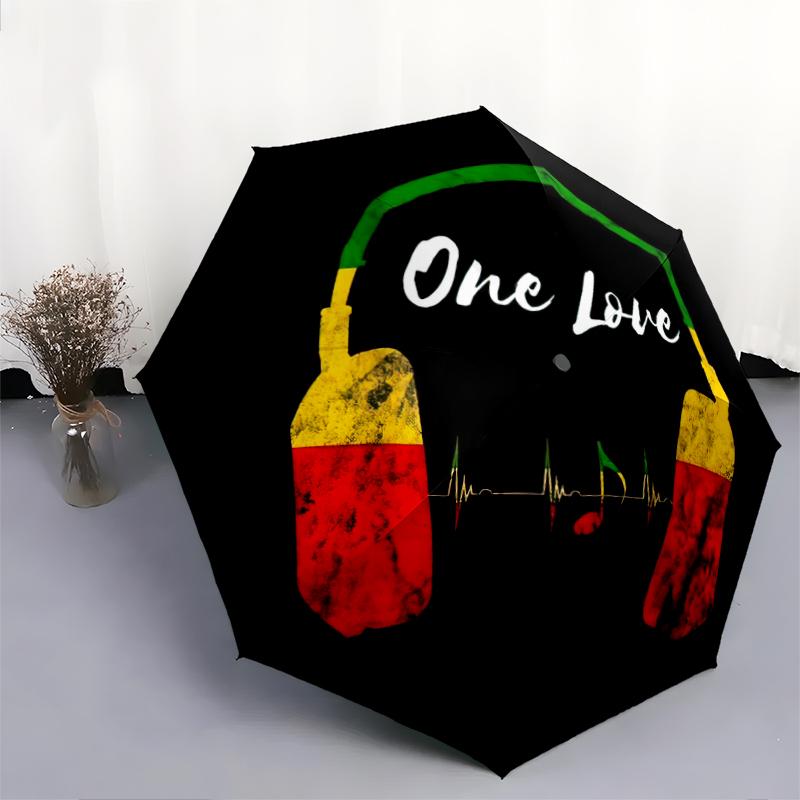 1PC Music Theme Umbrella Portable Folding Umbrella Iron Frame Hole Bone Structure Outdoor Home Umbrella A22