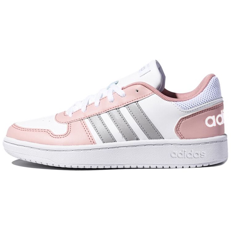 Adidas Neo Hoops 2.0 Comfortable Low-Top Sneakers Women Sneakers Pink White Silver FW5855