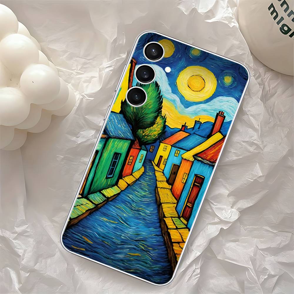 Rural Scenery Wheat Field Art Phone Case For Samsung Galaxy A52 A12 A51 S21 Edge S22ULTRA S23 S24 S20LITE Plus Ultra Transparent