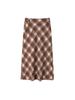 2025 Winter Plus Size Retro Plaid Midi Skirt - Thick Wool for 130-320 Jin
