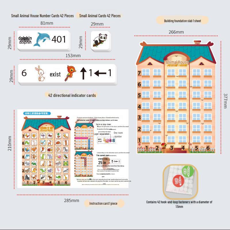 

Apartment Animal Math: Recognizing Numbers & Directions Teaching Aid for Kindergartners