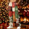 Men's Loose Fit Christmas Print Casual Pants with Pockets for Holiday Daily Wear
