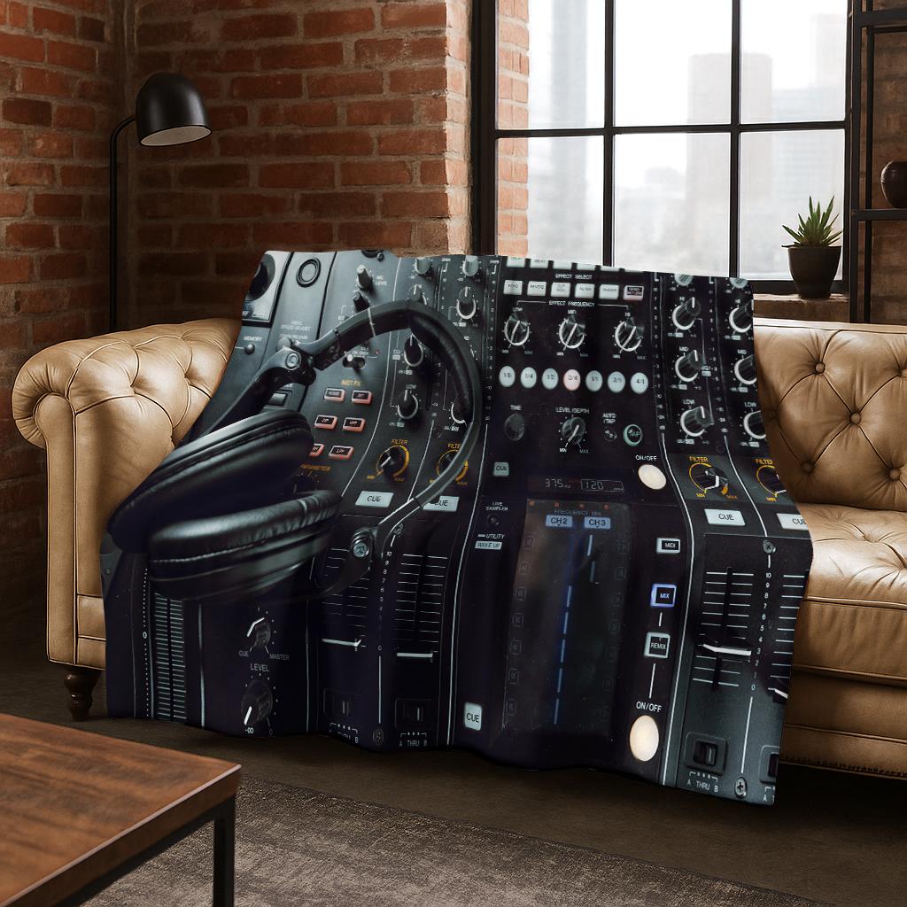 DJ Screen Record Flannel Blanket,Warm and Cozy Soft Throw Blanket for Home Bedroom Bed Sofa Office Travel Picnic Cover Kid Gift