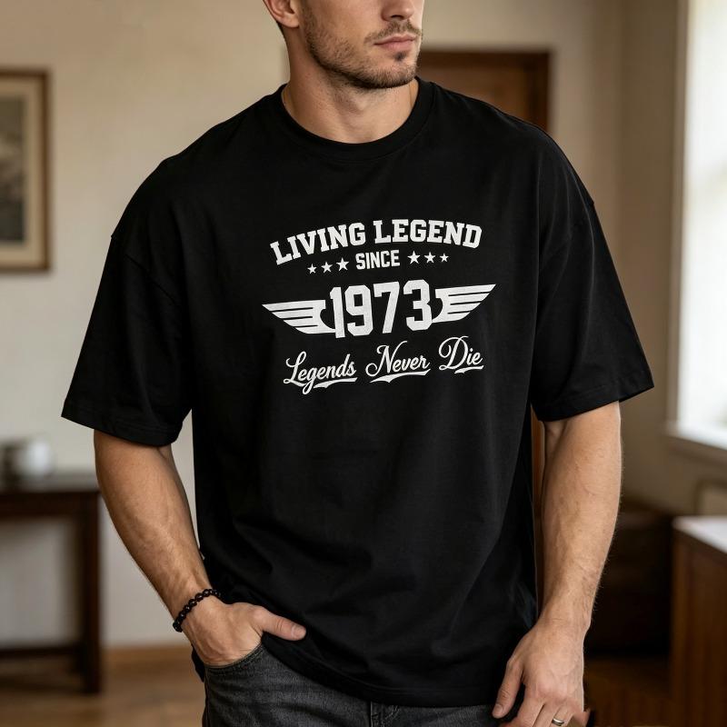 Cool Legends Never Die Graphic Tee Casual 1973 Birthday Shirt for Classic Print TShirt