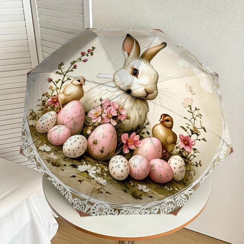 

1pc Easter Bunny Decor Automatic Folding Umbrella - Compact 8-Rib Design,Perfect Gift for Friends & Family yy250926092