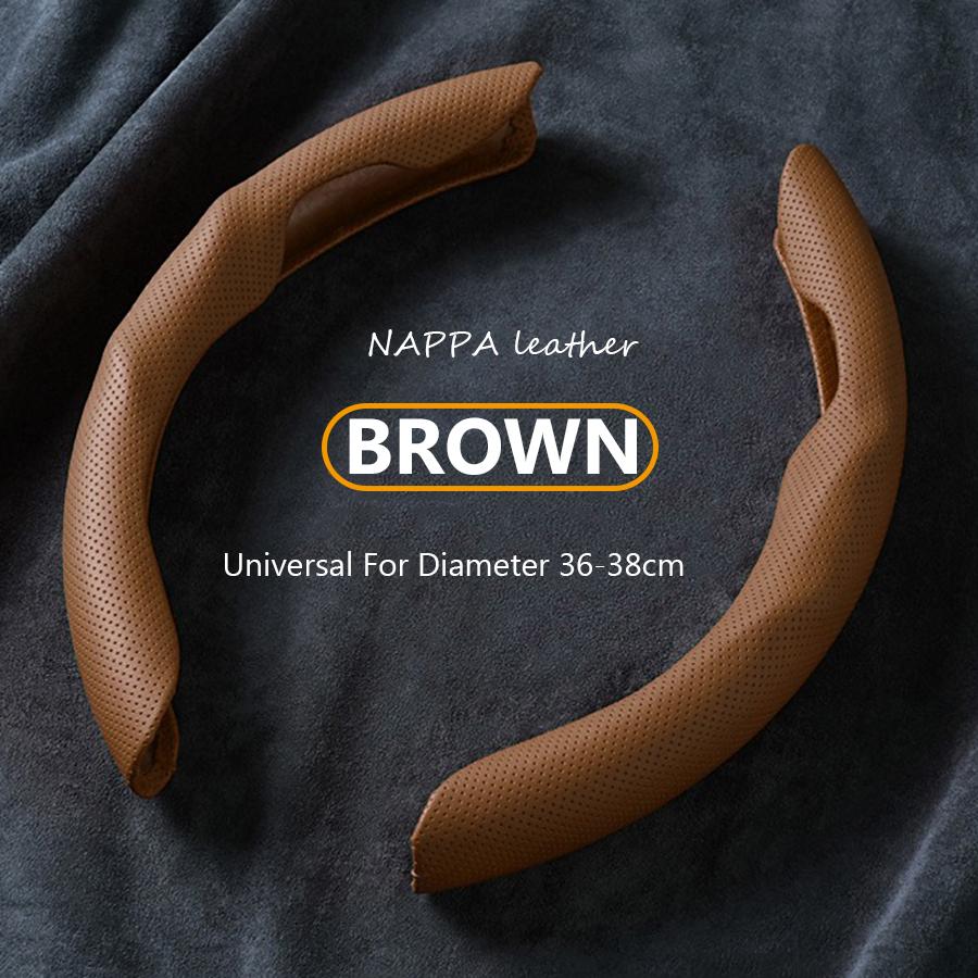 Universal Car Steering Wheel Cover NAPPA Leather 2PCS-Dimensional Anti Slip, Timple And Fashionable Protector Car Accessories
