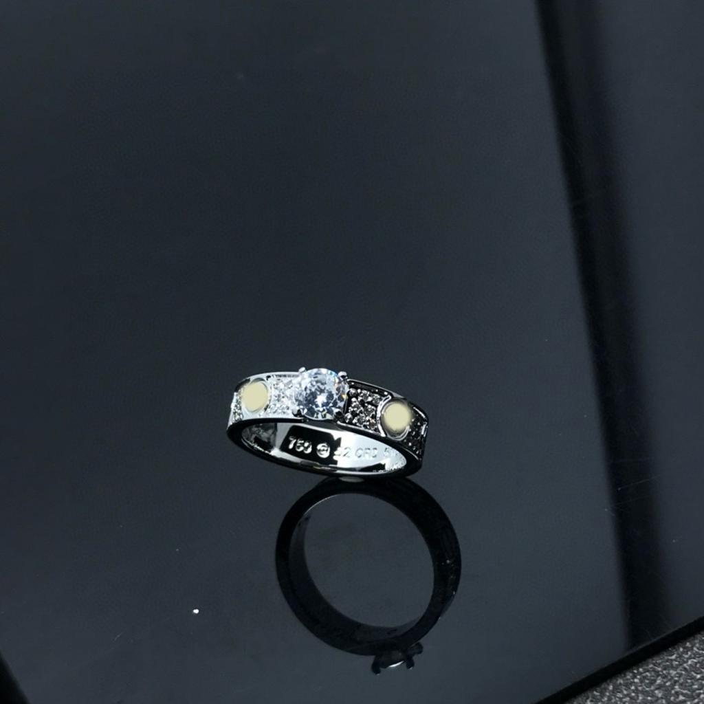 Main Diamond Gypsy Star Ring Titanium Steel Couple Ring Closed Full Diamond Wide Edition High Version European and American Jewelry