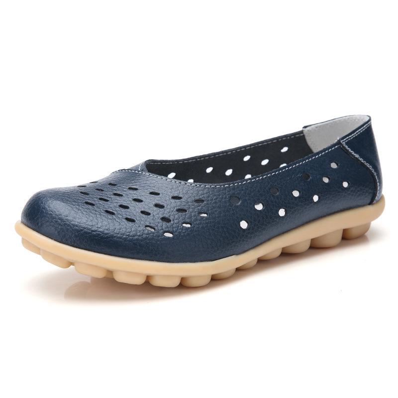 Damen Freizeitschuhe aus Leder mit Aussparungen und weicher Sohle für Winter und Herbst