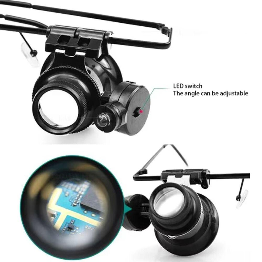 Adjustable 20X Lens Magnifying Eyewear Jewelers Repair Wearing Magnifier  Precision Work