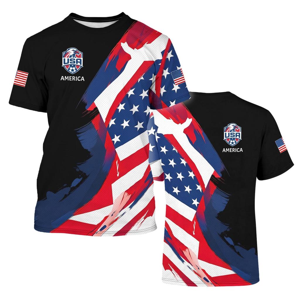Unisex Retro Style Football Fan Jersey International Soccer Supporter Tee Short Sleeve Lightweight Breathable Material