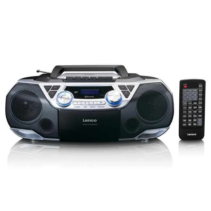 Lenco SCD-720SI - Přenosné rádio DAB+/FM s Bluetooth®, CD přehrávačem, kazetami a USB - Stříbrné