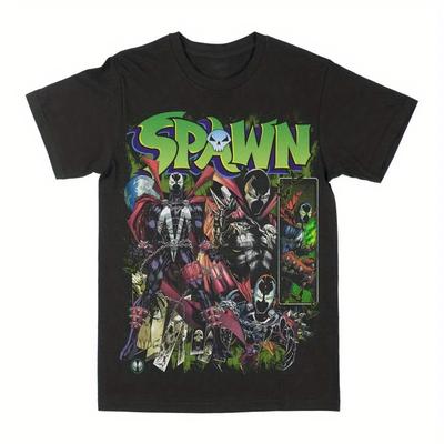 Spawn Bequemes Herren T-Shirt mit Rundhalsausschnitt und kurzen Ärmeln 180g für Sommer Herrenbekleidung Oberteile für täglich Fitnessstudio