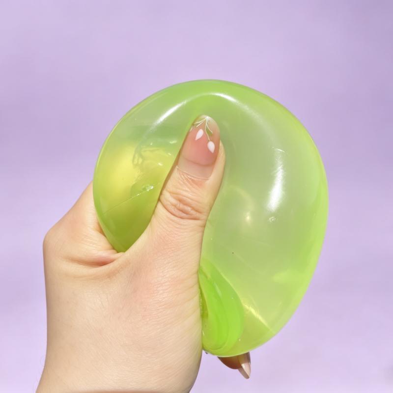 Toys Green Apple Squeeze Toy Moldable Squishy Rebound Fruits Squeeze Toy Crystal Transparent Stress Relief Vent Fidget for Adult