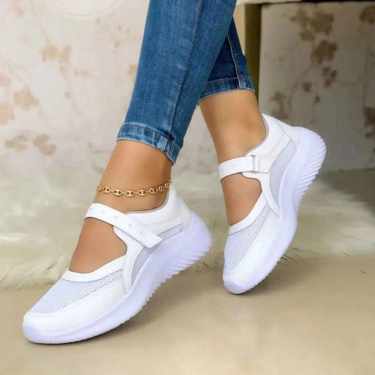 

Летние вязаные сандалии на липучке с шипами с круглым носком, женская повседневная обувь 43 белый