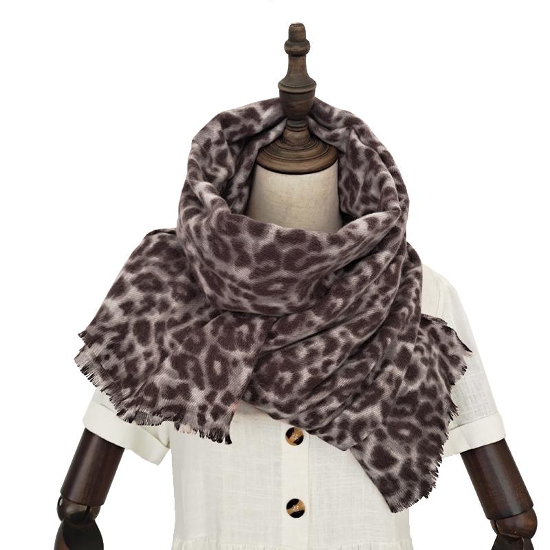Thick Cashmere Scarf For Women Leopard Print Tippet Pashmina Shawl And Wrap Design Luxury Brand Blanket Stole Bufanda Echarpe