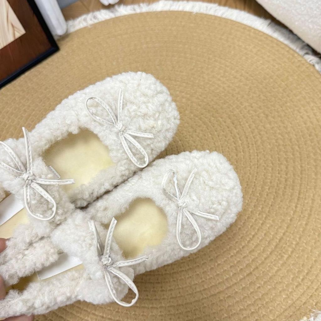 Cute Mary Jane Shoes Gentle Year Pair of Fluffy Shoes CM Evening Wind Soft Cute Night Height Increase 3 Bow