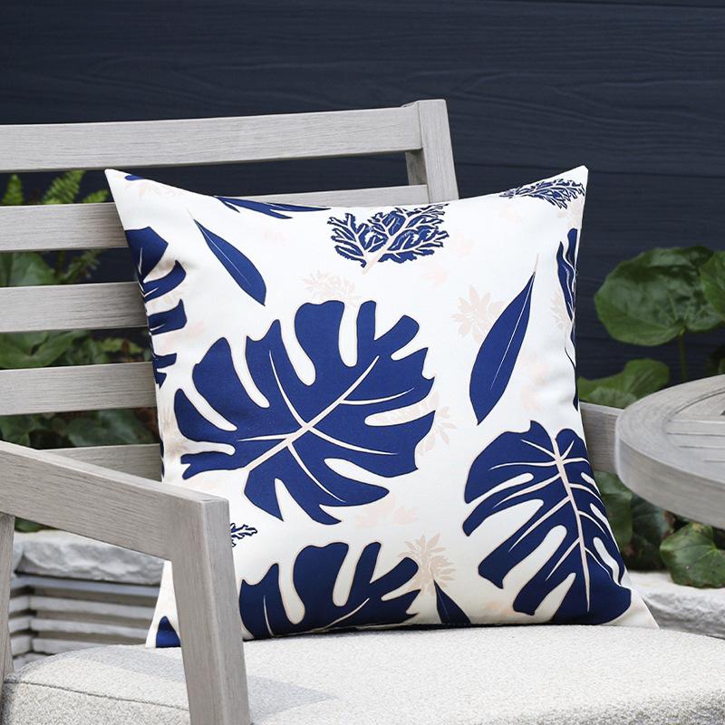Outdoor Wasserdichtes Kissen Bedrucktes Kissen Stuhlrückenkissen Pflanze Blume Kissen Kissen Rücken Lendenkissen Weiche Dekoration