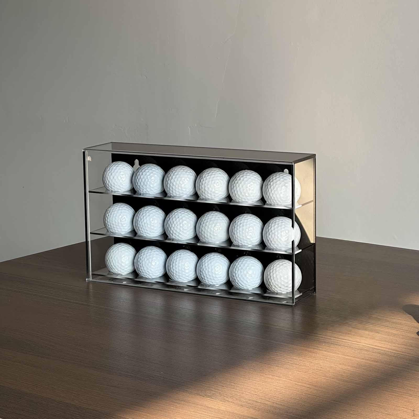 

Golf Ball Display Case Clear Showcase Holds 18 Balls Holder Acrylic Storage Box for Sports
