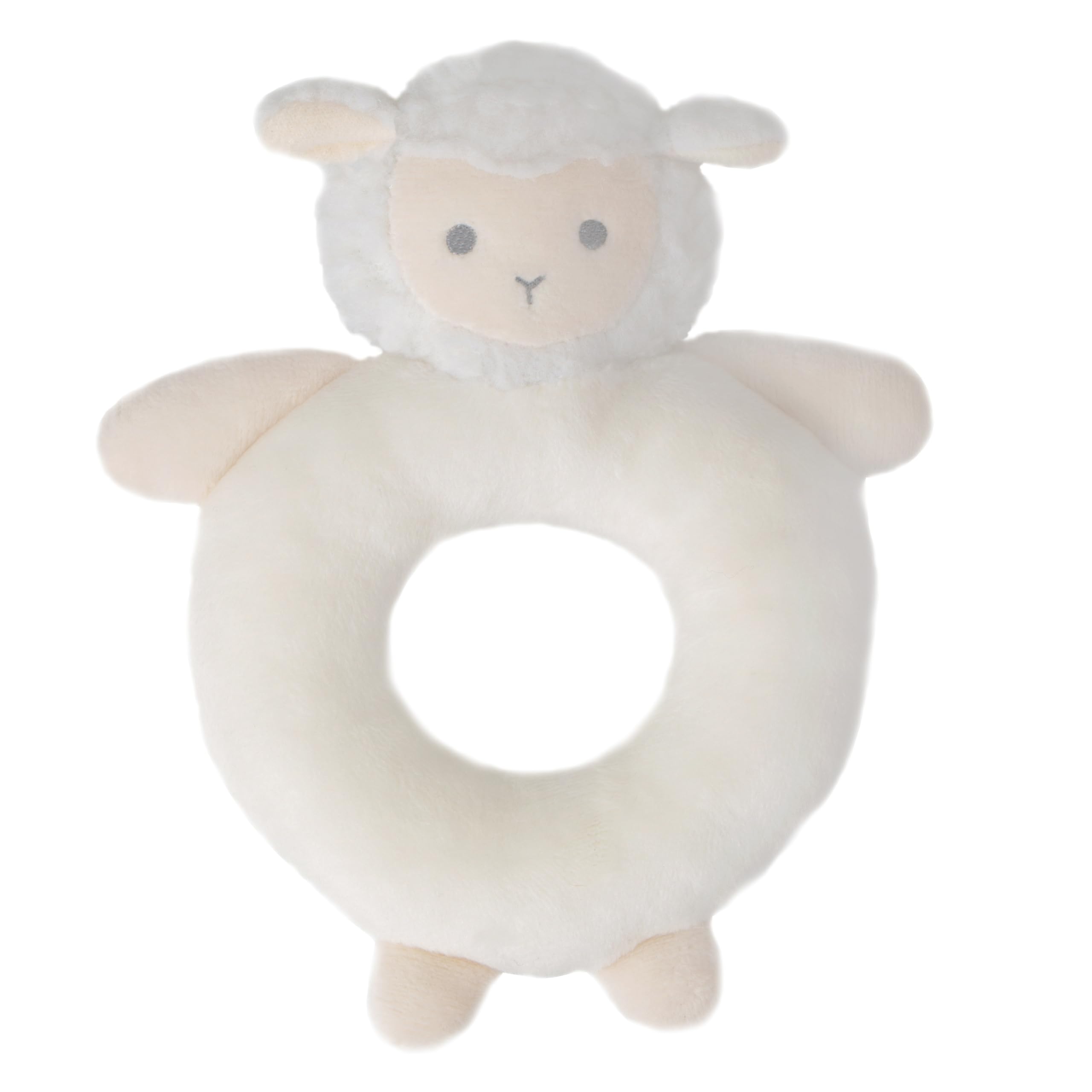 

DEIGO Rattle, Baby Shower Gift, Baby Boy or Girl, Ring Rattle Lamb #5705 (Lamb Ivory)