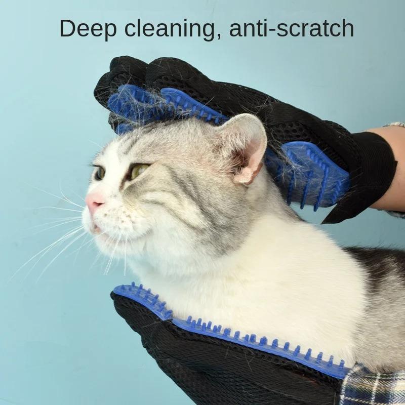 Guantes de silicona para el cuidado de mascotas, cepillo y peine para gatos, guantes para bañar a perros, limpieza, eliminación del pelo para perros, suministros para uso animal.