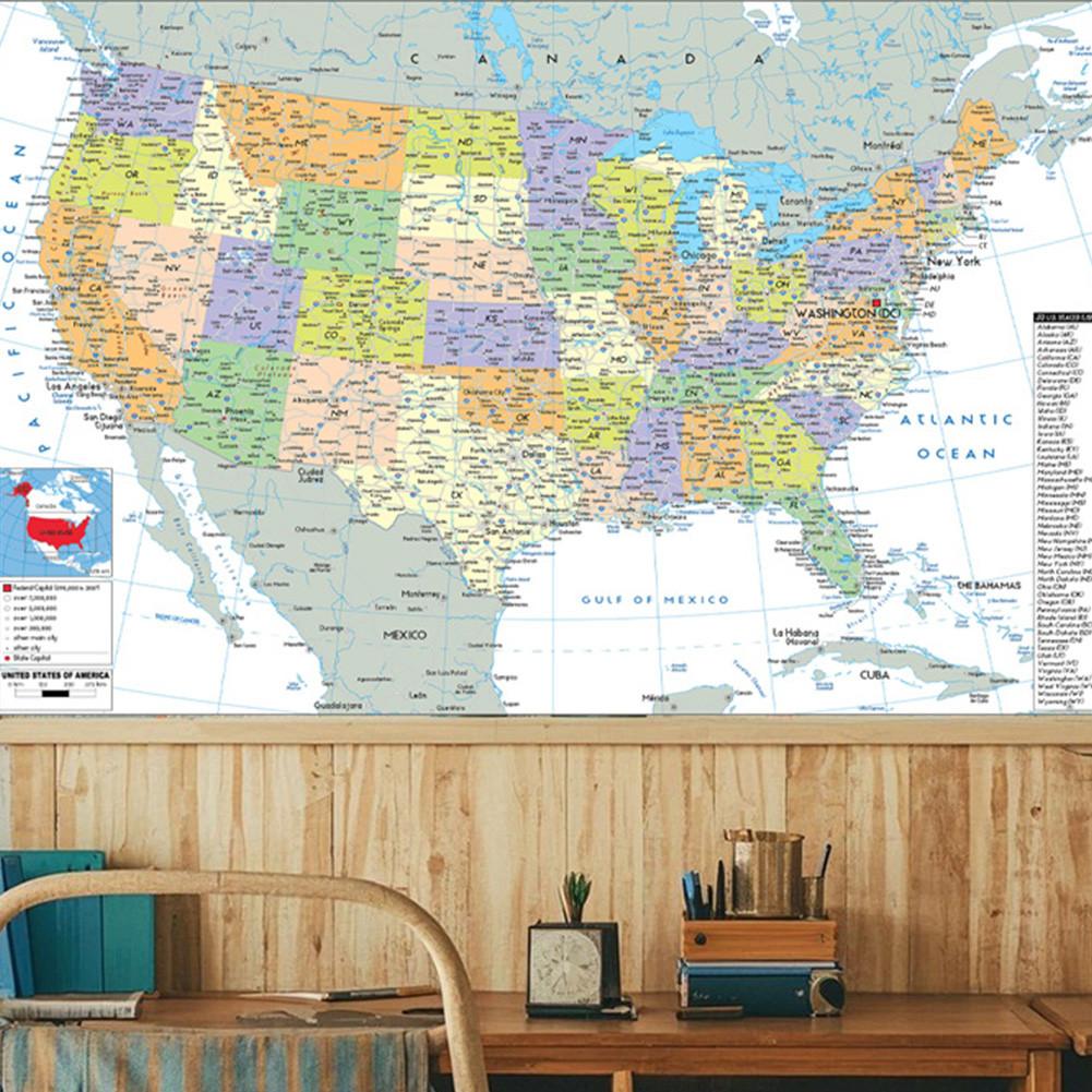 Map of the United States-Administrative Map,for Classroom,Student Room&Home,Educational Wall Art,Travel Supplies