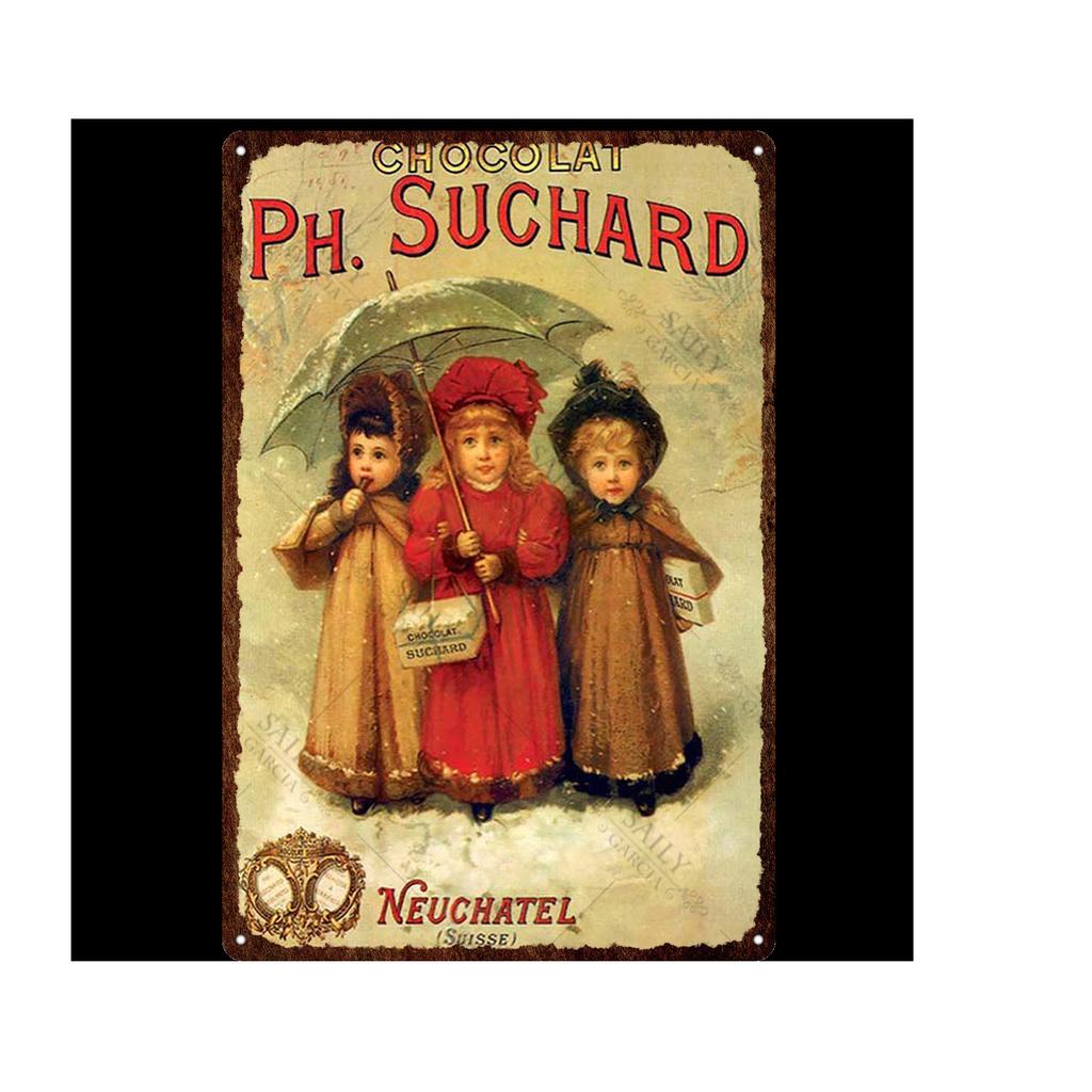 Vintage Chokladaffisch Godis Metallskylt Reklam Vägg Bar Hem Konst Kök Butik Retro Dekor Metall Väggmålning Dekoration