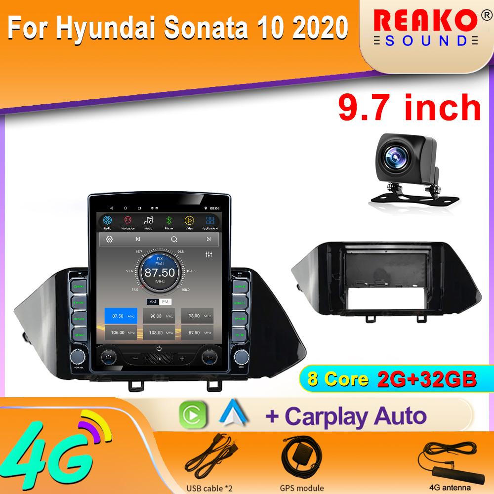 

9,7-дюймовый вертикальный экран Tesla Android автомобильное радио для Hyundai Sonata 10 2020 GPS навигация мультимедиа видео экран плеер 8 core 2GB+32GB