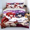 Sexy Girl High School DxD Anime Bettdecken-Set, Bettbezug, Bettset, Steppdecke, Kissenbezug, King-Queen-Size-Bettwäscheset für Kinder