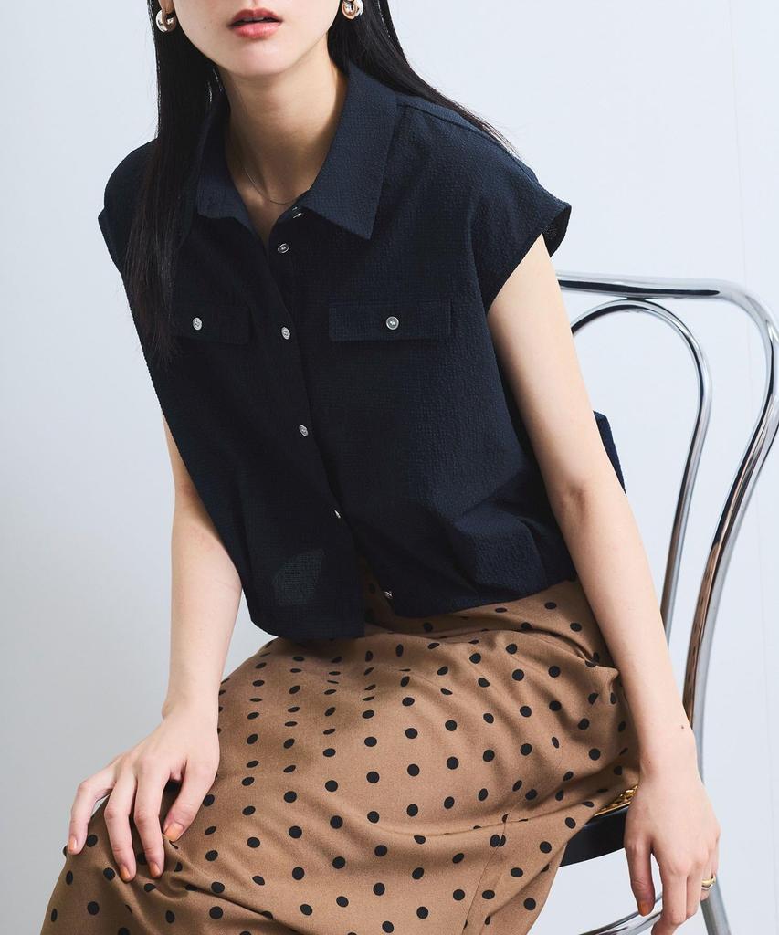 French Sleeve Soccer UV Navy [BIS] Women's Blouse, Protection/Washable, (41)