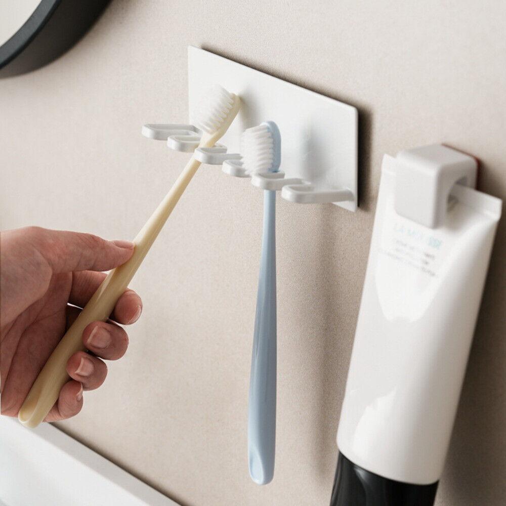 Self-adhesive Toothbrush Storage Rack 5 Slots Toothbrush Organizer Bathroom Organizer  Bathroom
