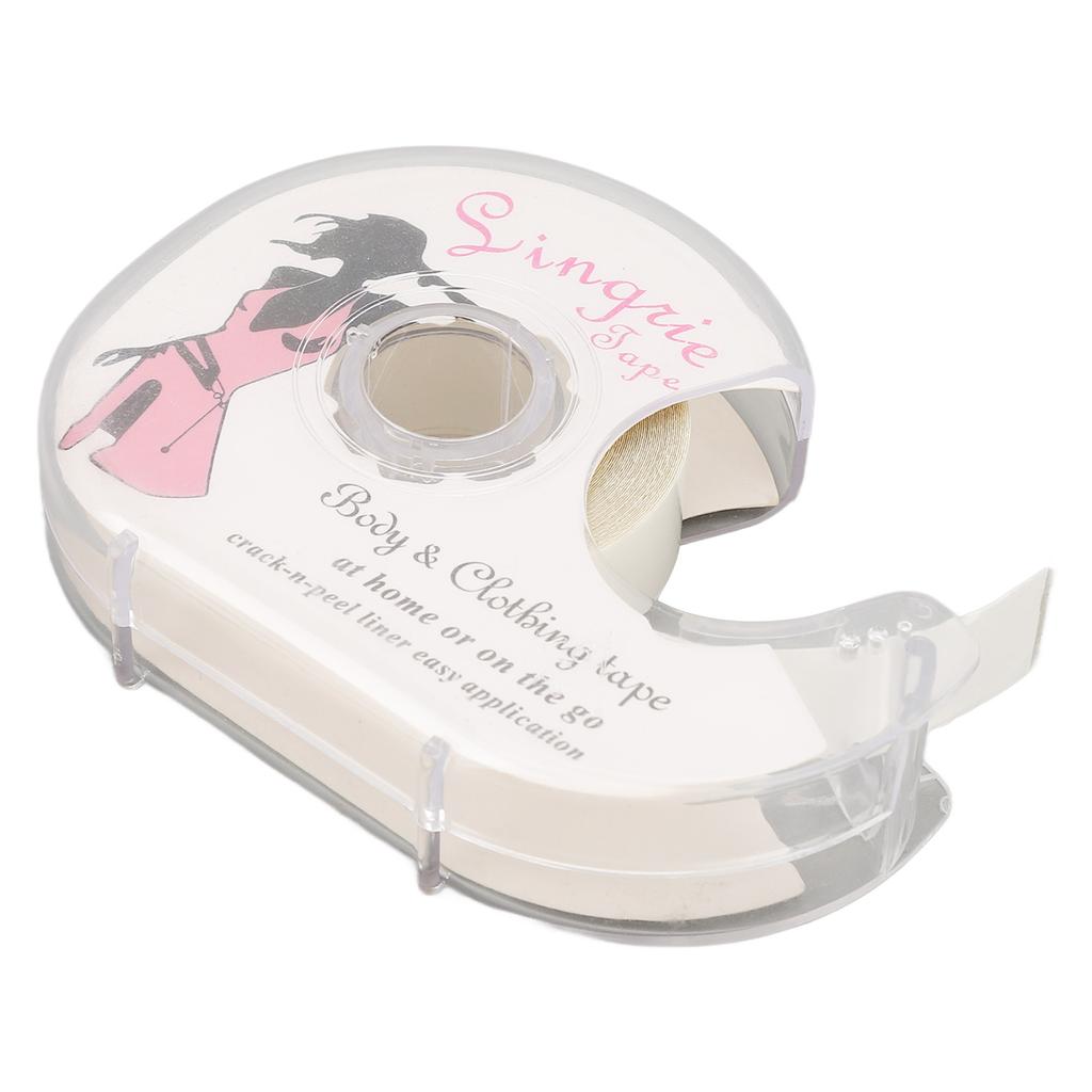 2 rullar dubbelhäftande tejp med dispenser transparent för modekläder, kropp och all hud