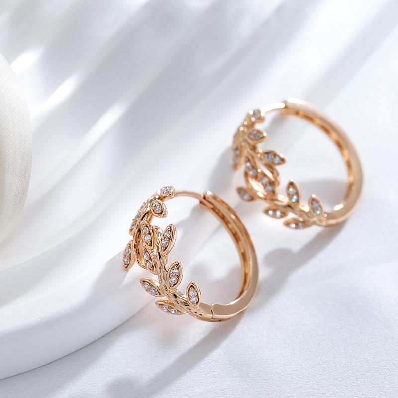 Chic Bijoux Orecchini A Trifoglio/Albero In Argento 925 Con Zirconi – Regalo In Oro Rosa Per Donna