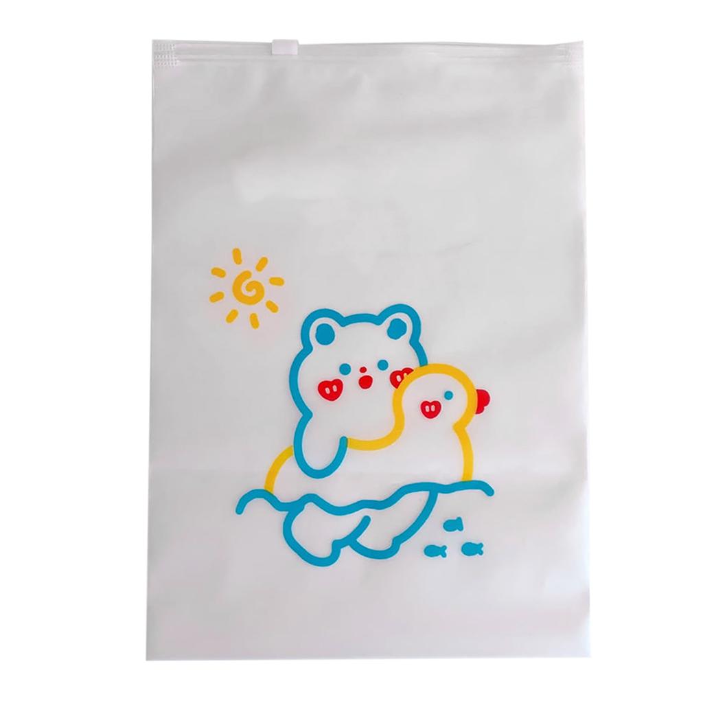 Kleiderverpackungsbeutel Niedliches Bärenmuster PE Transparent Versiegelt Kleidung Reißverschlussbeutel Beutel für Reisen