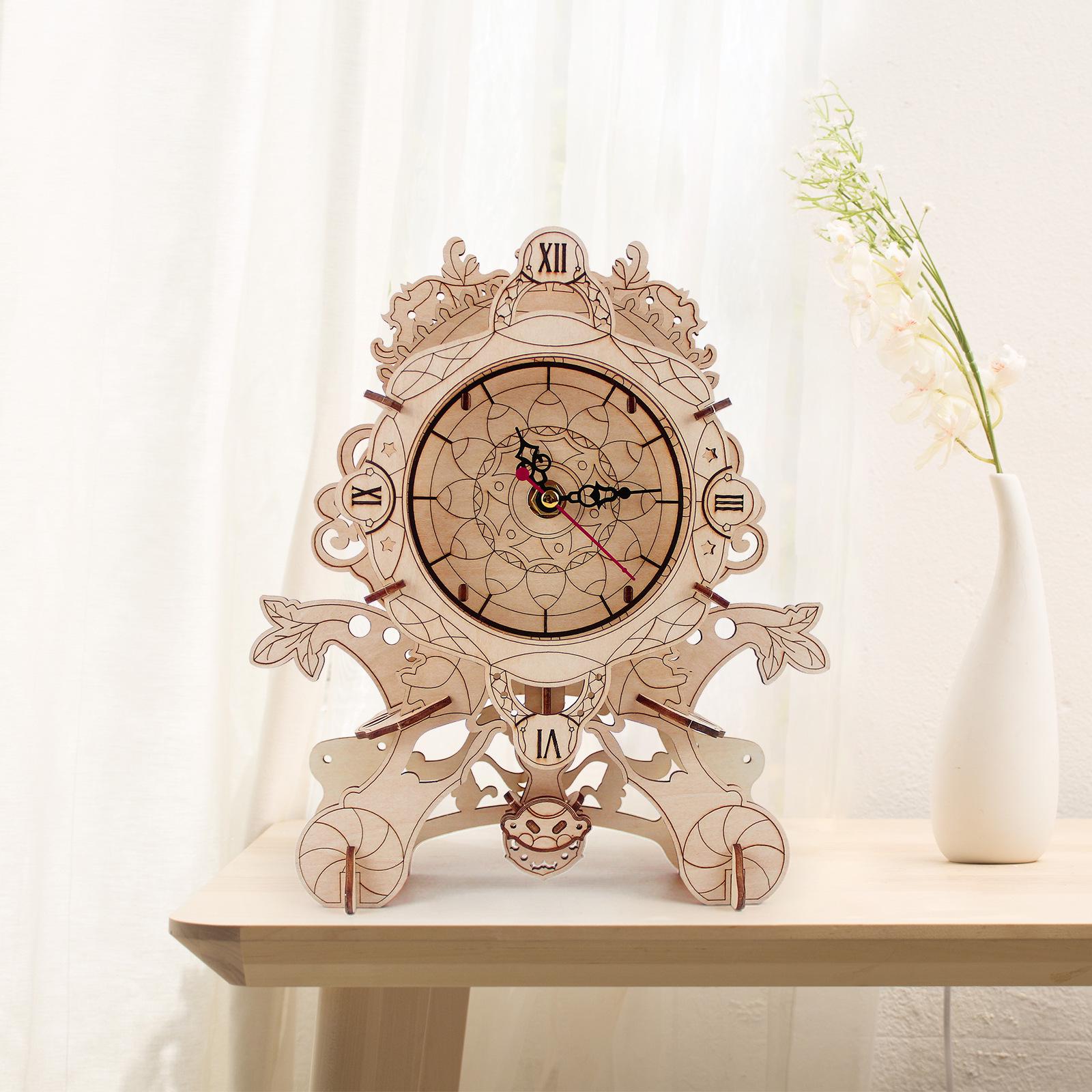 

3D Деревянные Гравированные Настенные Часы-Пазл - Модель для Ручной Сборки и Настольные Часы Подарок Украшение