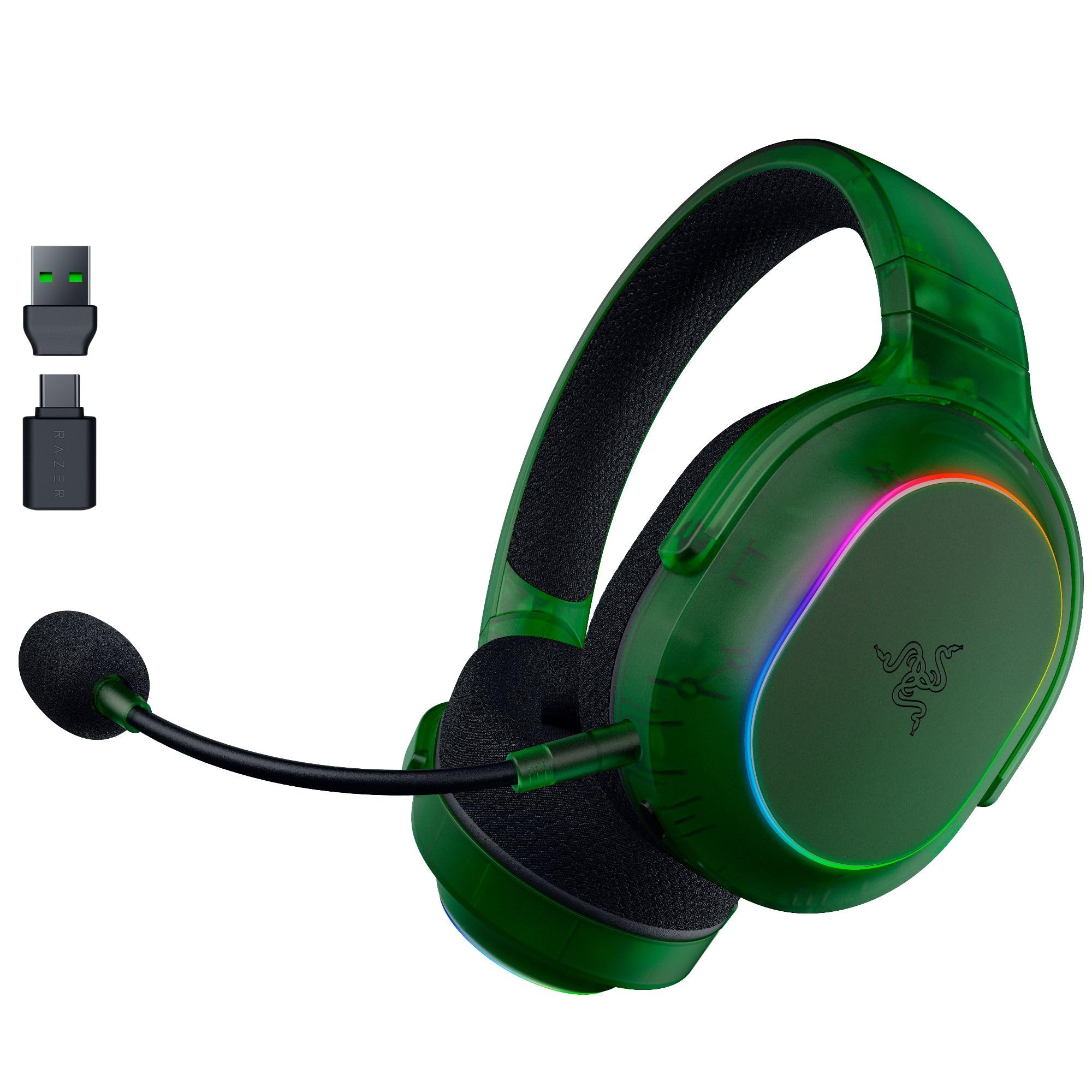 

Razer Barracuda X Chroma Phantom Green Edition Wireless Gaming Headset with TriForce 40mm Detachable Battery Compatible with Switch and Drivers,
