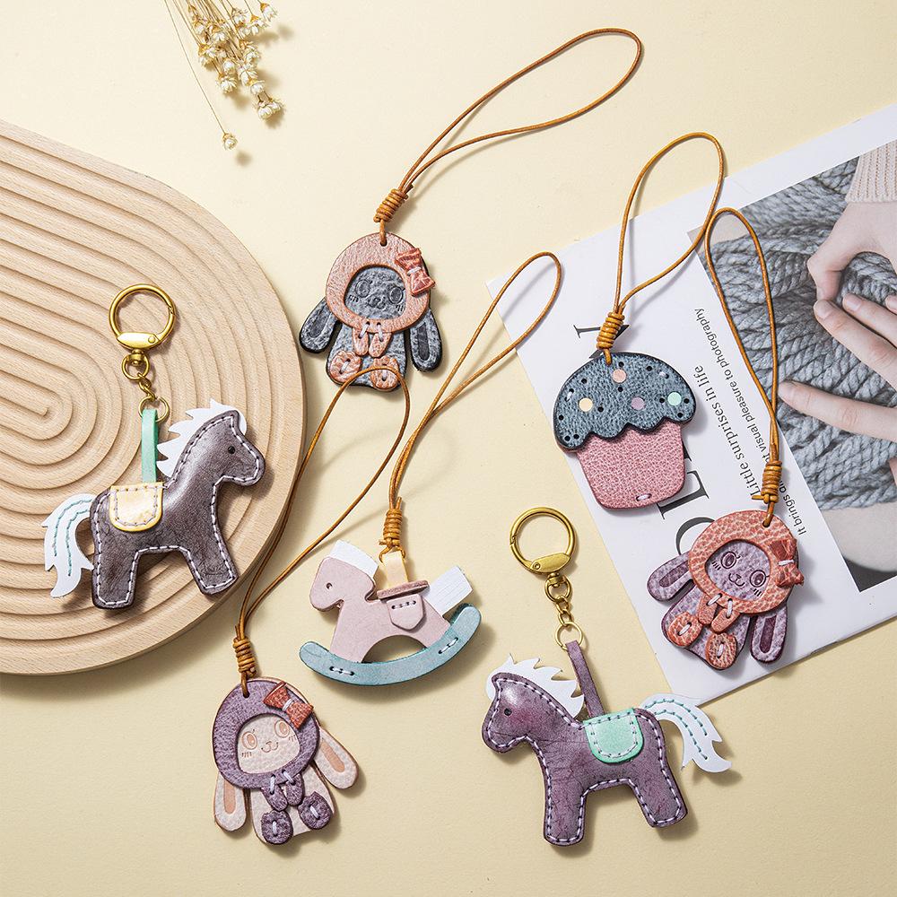 Horse Purse Charms Women Cute Designer Keychain Leather Bag Charm for Handbags Tote Bag Accessories Trendy Pendant