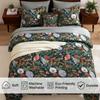 Green Botanical Floral King Comforter Set - 7-Piece Bedding Ensemble with Flower Print for King Bed