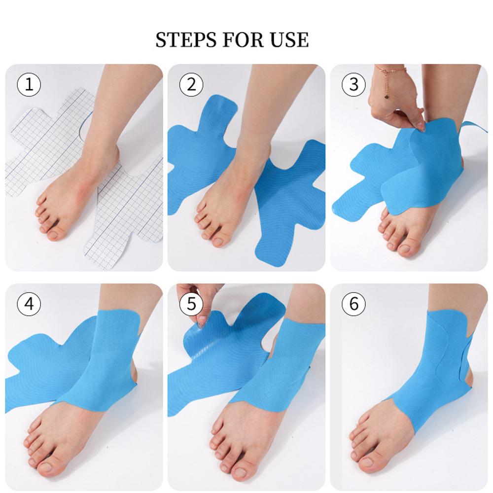 Precut Kinesiology Ankle Tape Brace Support Compression Sleeve Elastic Foot Bandage Protective Wrap Sports Foot Guard Protector