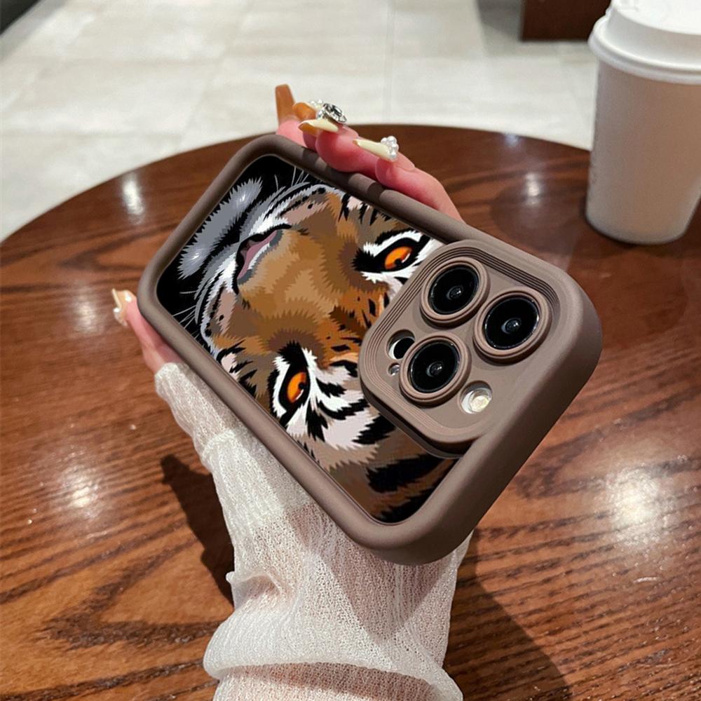 LZ30 Tiger Lion Cat Silicone Phone Case for Samsung A15 A35 S24 S23 Ultra S22 S21 Plus S20 FE A05 A06 A54 A55 A53 A14 M15 Shockproof Back Cover