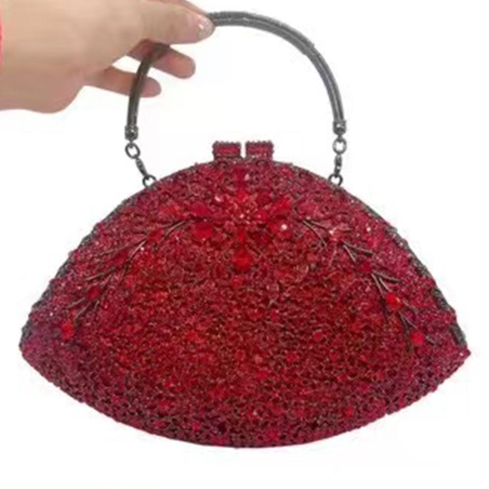

Large Size Women Rhinestone Evening Bag Bridal Stones Clutches Bags Diamond Wedding Top-Handle Purse Crystal Wedding Party 25cmX16.5cmX7.5cm красный