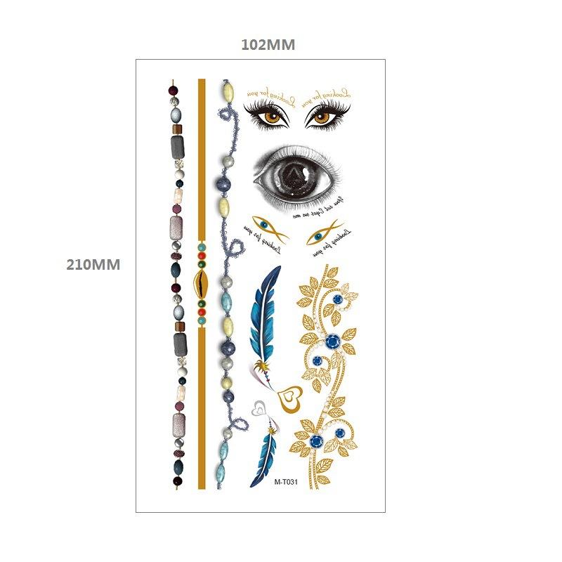 Bronzing Tattoo Sticker Water Transfer Mt Metal Waterproof Tattoo Sticker Party Party Amazon Wind Tattoo