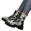 European and American printed large-size Martin boots, new non-slip thick-soled round head warm side zipper boots in autumn and winter