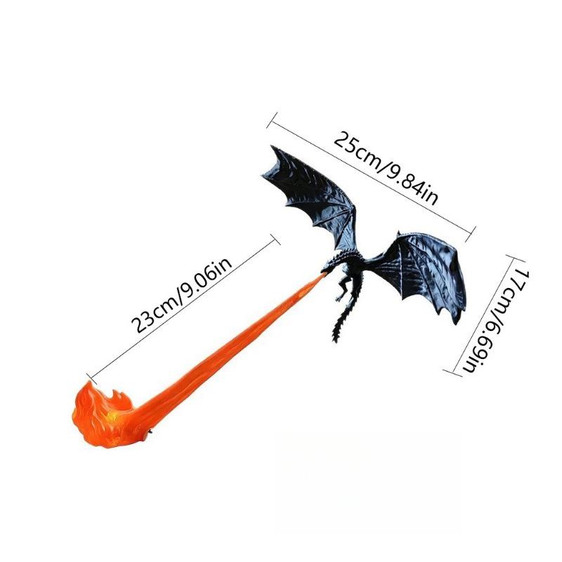 3D Printed Fire‑Breathing Dragon LED Light, Flying Dragon Desktop Decor Lamp, Ornament for Bedroom Study Room, Halloween Holiday Gift for Kids