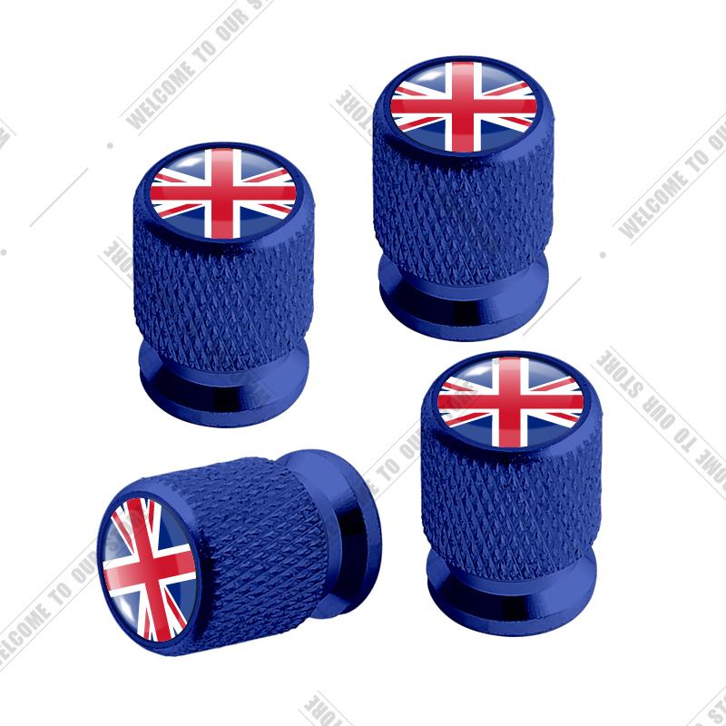 Auto CNC Aluminium UK Flagge Emblem Für Mini Cooper Jaguar Land Rover Ford Opel Honda Nissan 4 Stück Reifenventil Luftanschluss Ventilnadelkappe