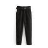European & American Slim-Fit Straight-Leg Nine-Point Pants with Elastic Waistband