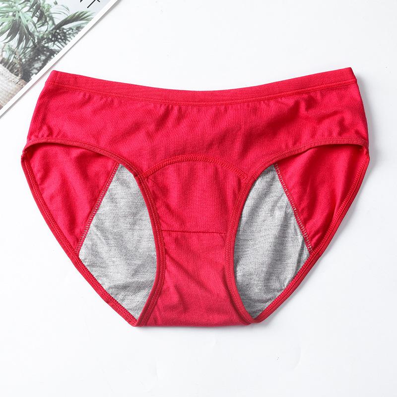 Small Floral Mid Waist Briefs Menstrual Underwear Front and Back Leak Proof Plus Size Physiological Pants for Women Panties