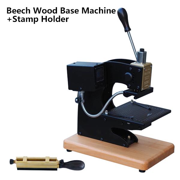 

ZONESUN Manual Hot Foil Stamping Machine with Infrared Locator BEECH WOOD BASE with stamp holder 220V