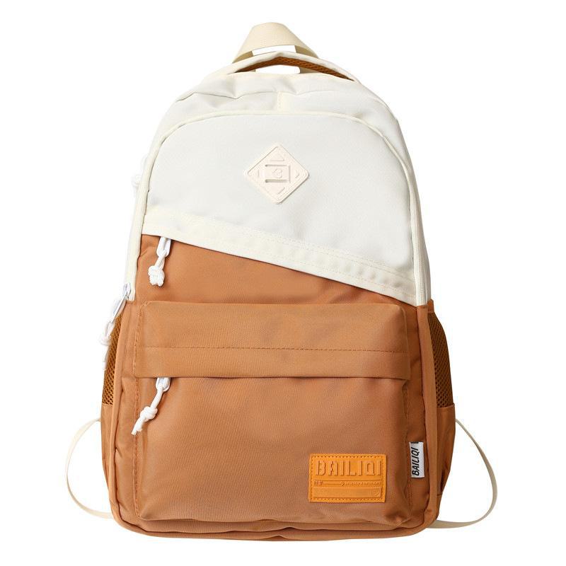 

2024 Korean Style Fashion Backpack for College & High School Students - Large Capacity, Color-Matching, Unisex Laptop Schoolbag 31x18x45